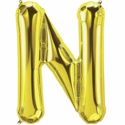 N Harfi Folyo Balon - Gold - 40 cm