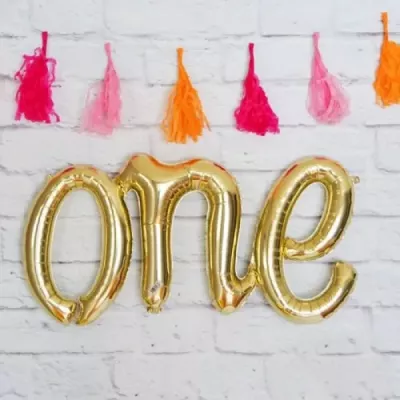 One Yazılı Folyo Balon Set - Gold Renk  - 1