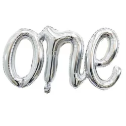 One Yazılı Folyo Balon Set - Gümüş Renk 