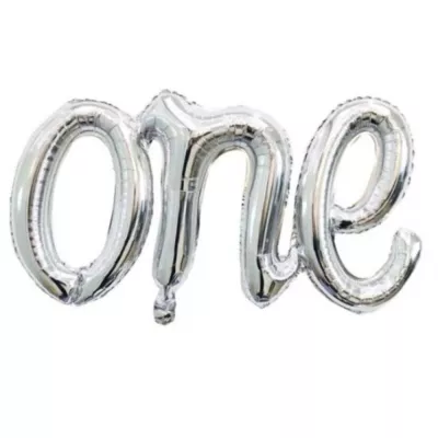 One Yazılı Folyo Balon Set - Gümüş Renk  - 1