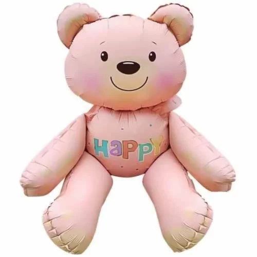 Oturan Ayı Folyo Balon - Pembe - 1
