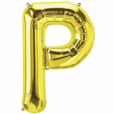 P Harfi Folyo Balon - Gold - 40 cm - 1