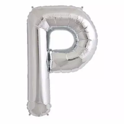 P Harfi Folyo Balon - Gümüş - 40 cm - 1