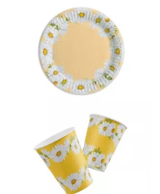 Papatya Temalı Tabak Bardak Set - 1