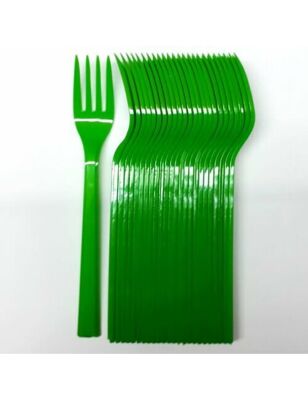 Plastik Çatal Seti - Yeşil (25'li) - 1