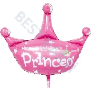 Prenses Taç Folyo Balon - Pembe - 70 cm - 1