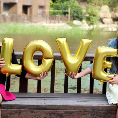 R Harfi Folyo Balon - Gold - 40 cm - 3