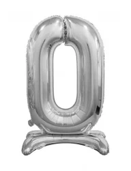 Rakam Folyo Balon Gümüş Ayaklı 80 cm