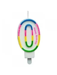 Renkli Rakam Mum - 0 - 8,5 cm