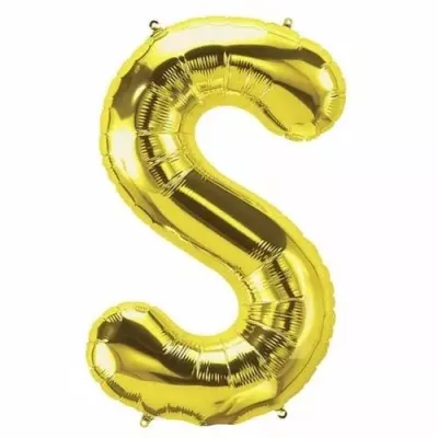 S Harfi Folyo Balon - Gold - 40 cm - 1