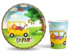 Safari Temalı Tabak ve Bardak Seti 