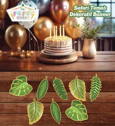 Safari Yaprak Temalı Dekoratif Banner