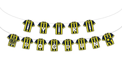 Sarı Lacivert Forma Şekilli iyiki Doğdun Yazı - 1