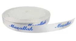 Saten Kurdele Maşallah Yazılı 1 cm x10 mt Mavi