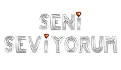 Seni Seviyorum Folyo Balon - Gümüş Renk