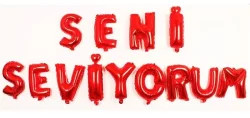 Seni Seviyorum Folyo Balon - Kırmızı Renk