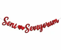 Seni Seviyorum Kaligrafi Banner