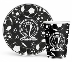 Siyah Beyaz Taraftar Temalı Tabak ve Bardak Seti 