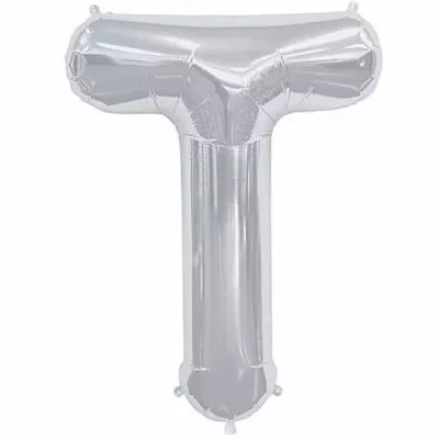 T Harfi Folyo Balon Gümüş (40 cm) - 1