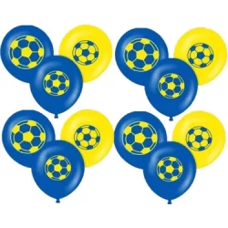Taraftar Sarı Lacivert Baskılı Balon 12" (10 adet)