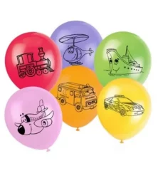 Taşıtlar Baskılı Balon 12 inç (10 adet)