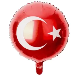 Türk Bayrağı Yuvarlak Folyo Balon