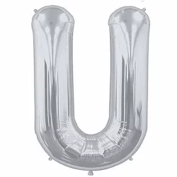 U Harfi Gümüş Folyo Balon 40 cm