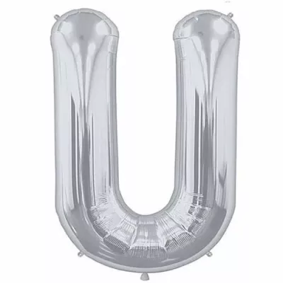 U Harfi Gümüş Folyo Balon 40 cm - 1