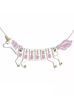 Unicorn 3D İyi Ki Doğdun Banner - 1