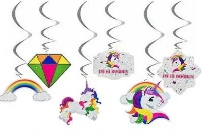 Unicorn Asmalı Tavan Süsü (6 Adet) - 1