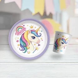 Unicorn Karton Tabak Bardak Seti 8'li