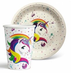Unicorn Temalı Tabak ve Bardak Set