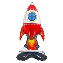 Uzay Ayaklı Astronot ve Roket Folyo Balon - 4