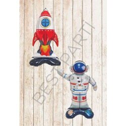 Uzay Ayaklı Astronot ve Roket Folyo Balon