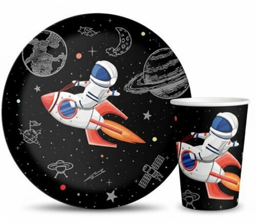 Uzay Temalı Tabak ve Bardak Seti  - 1