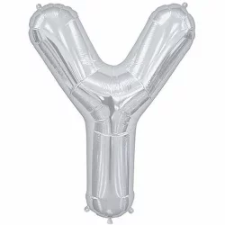 Y Harfi Gümüş Folyo Balon 40 cm
