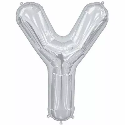Y Harfi Gümüş Folyo Balon 40 cm - 1