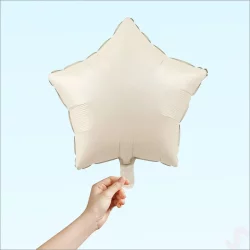 Yıldız Folyo Balon - Krem Renk
