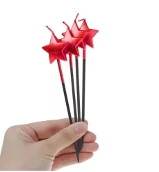 Yıldız Mum - Kırmızı (13 cm, 4 adet)