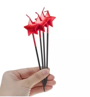 Yıldız Mum - Kırmızı (13 cm, 4 adet) - 1