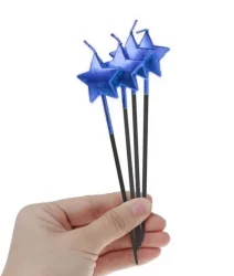Yıldız Mum - Mavi (13 cm, 4 adet)