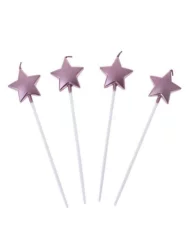 Yıldız Mum - Pembe (13 cm, 4 adet)