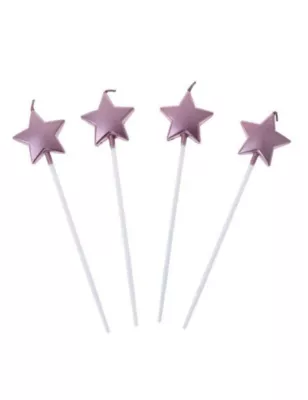 Yıldız Mum - Pembe (13 cm, 4 adet) - 1